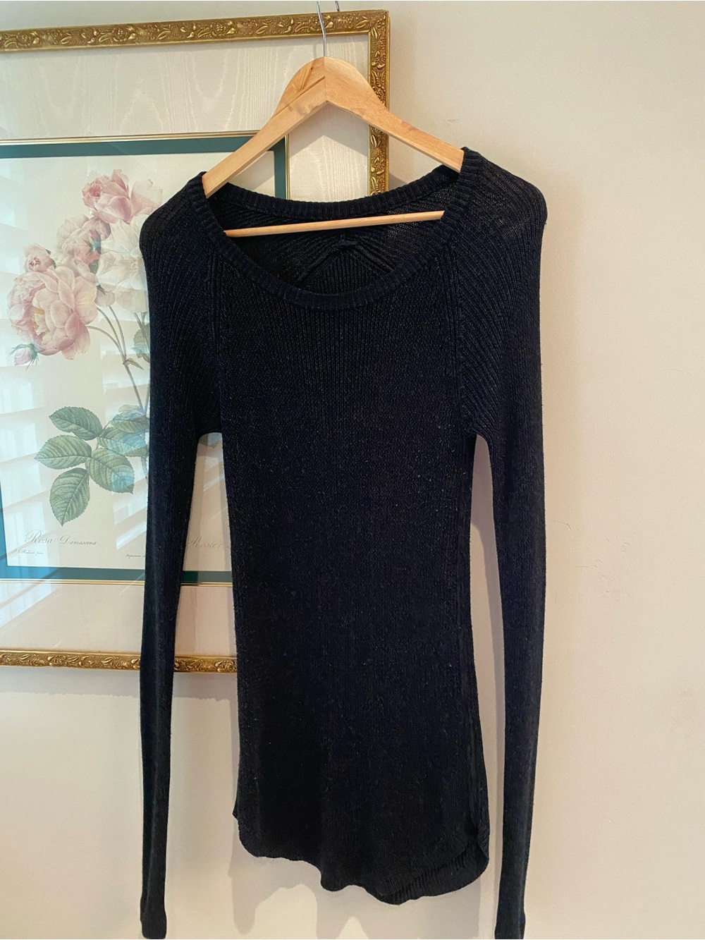 lululemon athletica Black Ribbed Long-Sleeve Scoop Neck Top